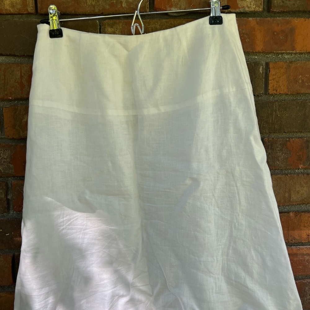 Edward Linen Skirt Embroidered Front 6 - Picture 5 of 9